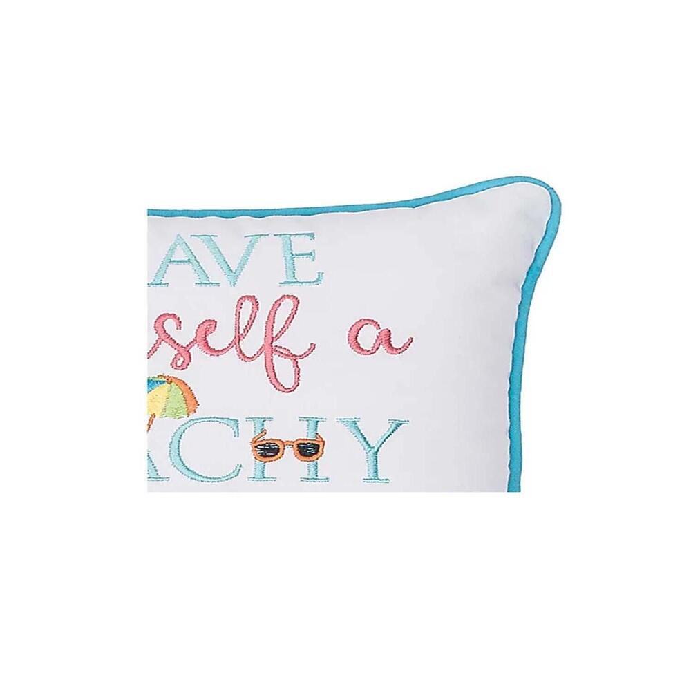 C&F Home 10" x 10" Beachy Little Christmas Embroidered Pillow Aqua